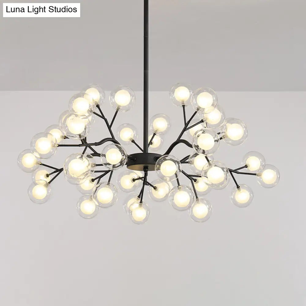 Postmodern Glass Firefly Chandelier: Stylish Ceiling Lamp for Living Room