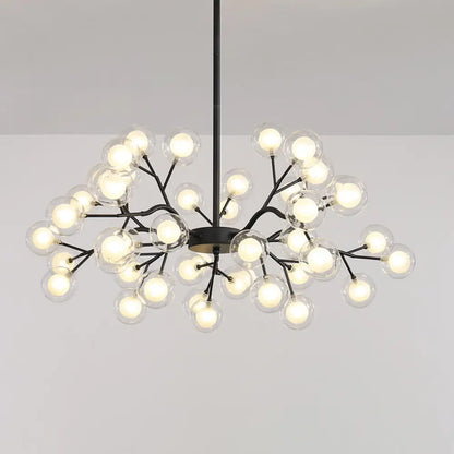 Postmodern Glass Firefly Chandelier: Stylish Ceiling Lamp for Living Room