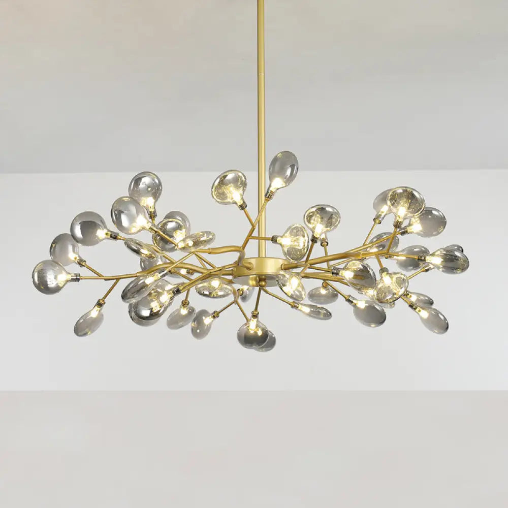 Postmodern Glass Firefly Chandelier: Stylish Ceiling Lamp for Living Room