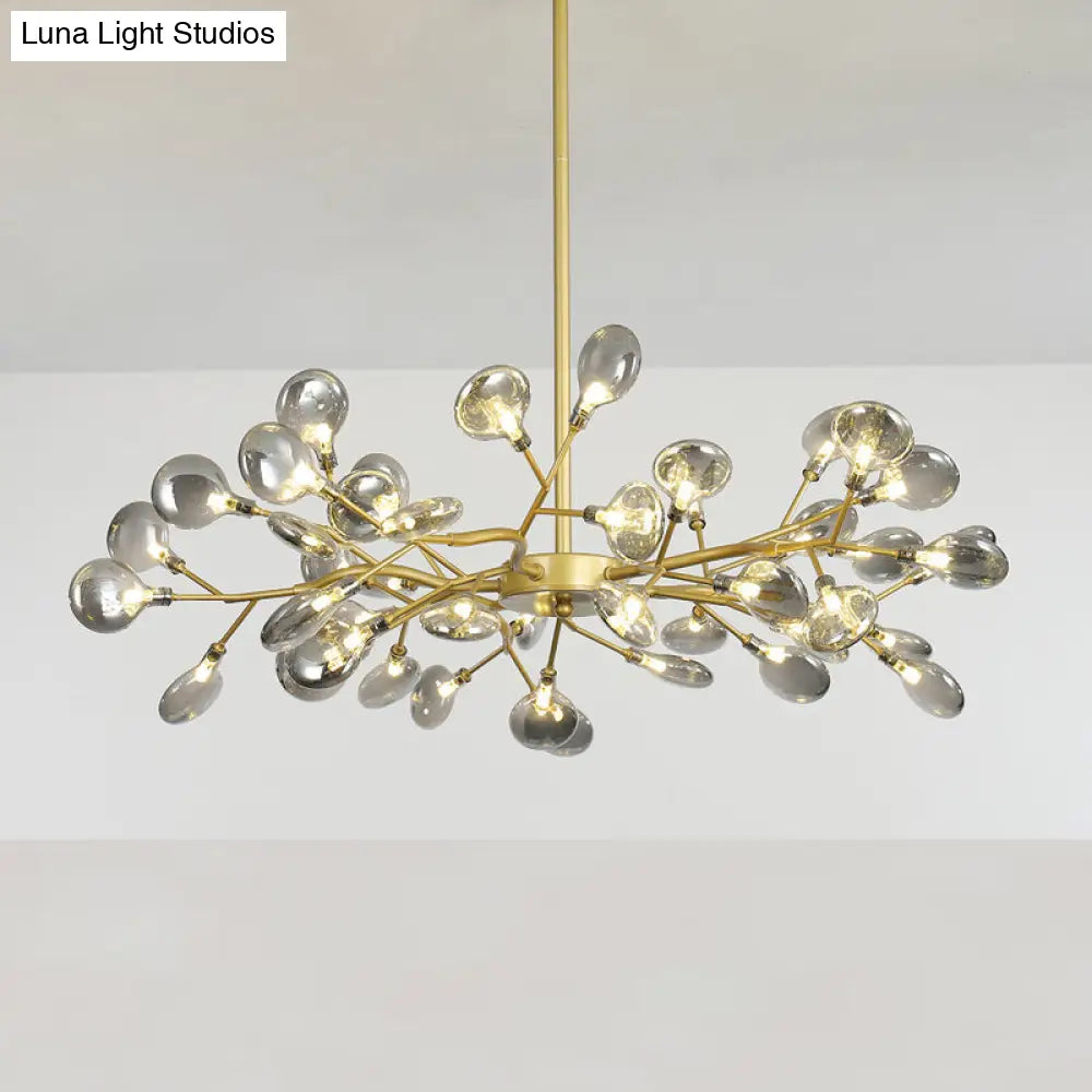 Postmodern Glass Firefly Chandelier: Stylish Ceiling Lamp for Living Room