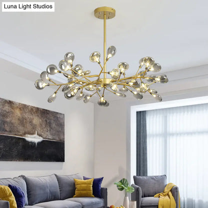 Postmodern Glass Firefly Chandelier: Stylish Ceiling Lamp for Living Room