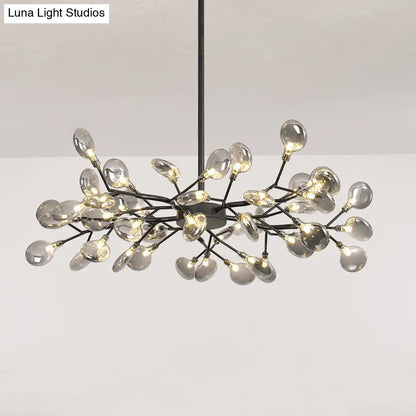 Postmodern Glass Firefly Chandelier: Stylish Ceiling Lamp for Living Room