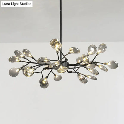 Postmodern Glass Firefly Chandelier: Stylish Ceiling Lamp for Living Room