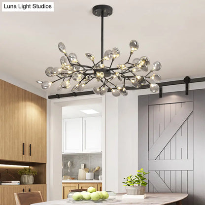 Postmodern Glass Firefly Chandelier: Stylish Ceiling Lamp for Living Room