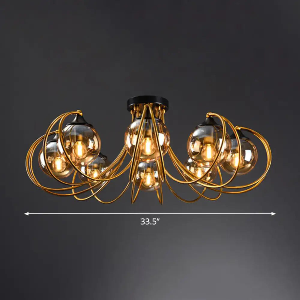 DecorBites™ DecorBites™ Postmodern Glass Flushmount Ceiling Light with Brass Finish - Ideal for Living Rooms