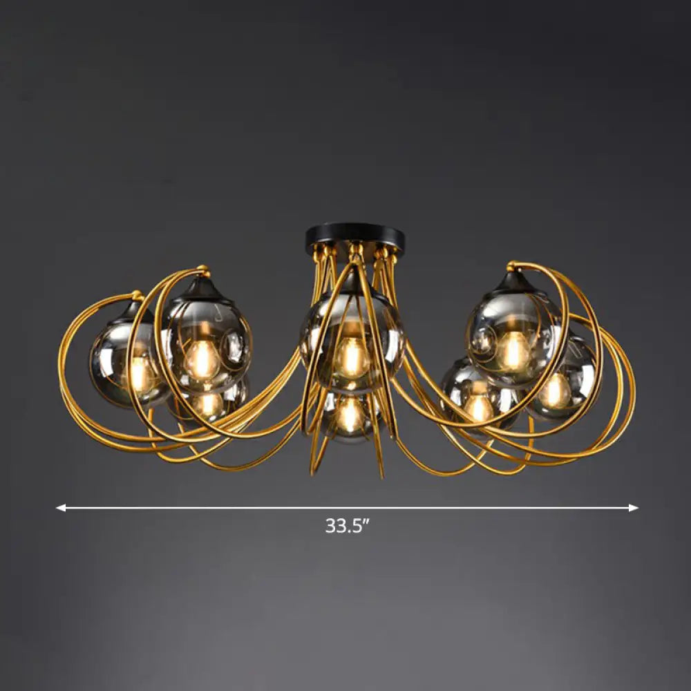 DecorBites™ DecorBites™ Postmodern Glass Flushmount Ceiling Light with Brass Finish - Ideal for Living Rooms