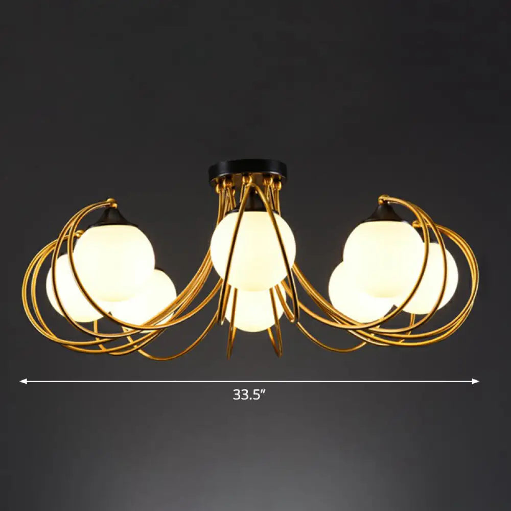 DecorBites™ DecorBites™ Postmodern Glass Flushmount Ceiling Light with Brass Finish - Ideal for Living Rooms