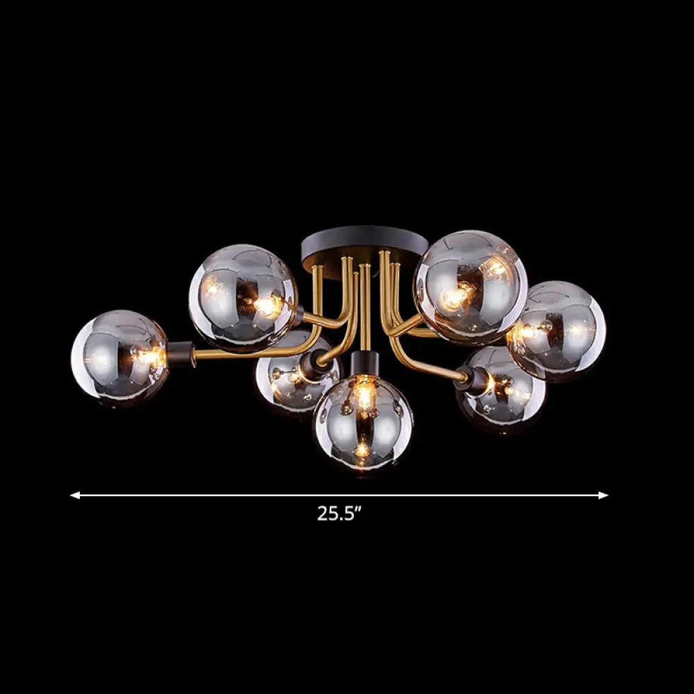 DecorBites™ DecorBites™ Postmodern Glass Modo Chandelier Ceiling Mount: Semi Flush Black Brass Light Fixture