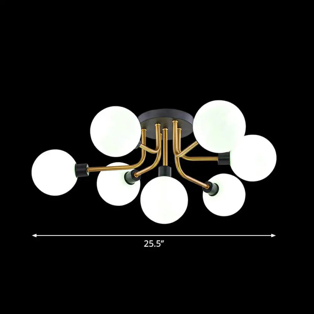 DecorBites™ DecorBites™ Postmodern Glass Modo Chandelier Ceiling Mount: Semi Flush Black Brass Light Fixture