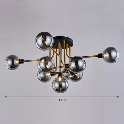 DecorBites™ DecorBites™ Postmodern Glass Modo Chandelier Ceiling Mount: Semi Flush Black Brass Light Fixture