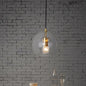 Postmodern Global Clear Glass Mini Hanging Light Brass Suspension Lamp, 6"/10" Wide