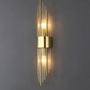Postmodern gold wall lights with crystal copper and clear glass tubes for bedroom decorbites crystal copper wall lighting