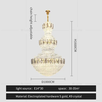 Postmodern gold and silver decorbites crystal chandelier with k9 crystals and gold electroplated hardware for hotel lobby