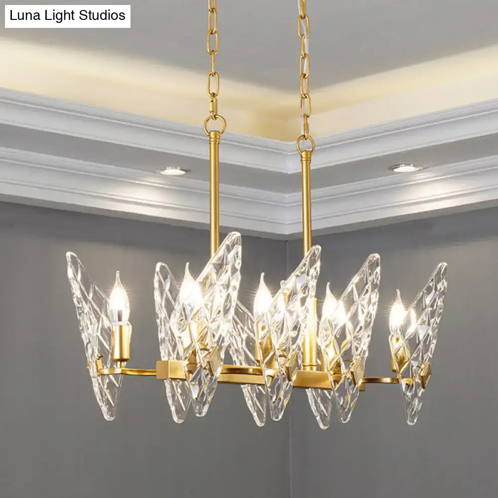 Decorbites gold lattice glass candelabra suspension lamp with gold finish clear crystal butterfly shades e12 e14 bulb base 220v-240v