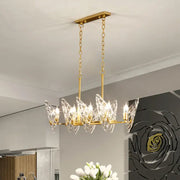 Gold-toned butterfly chandelier with clear crystal wings and brass frame for 220v-240v e12 e14 bulb base lighting