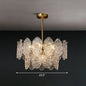 Postmodern Gold Chandelier with Carved Glass Tiers for Dining Room Lighting