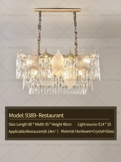 Postmodern gold crystal leaves chandelier featuring elegant decorbites crystal leaves and cascading clear crystals for living room decor