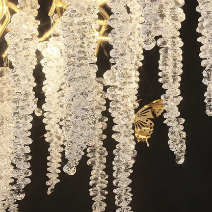 Postmodern gold decorbites crystal chandelier with clear faceted beads for elegant dining room lighting