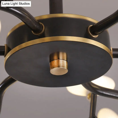 Postmodern Heracleum Chandelier Lamp: Blown Glass, 30 Bulbs, Living Room Pendant Light