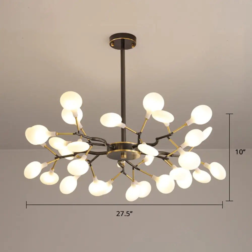 Postmodern Heracleum Chandelier Lamp: Blown Glass, 30 Bulbs, Living Room Pendant Light