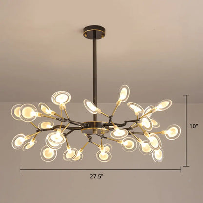 Postmodern Heracleum Chandelier Lamp: Blown Glass, 30 Bulbs, Living Room Pendant Light