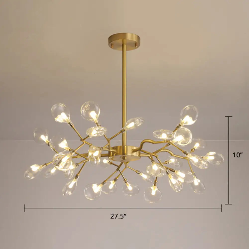 Postmodern Heracleum Chandelier Lamp: Blown Glass, 30 Bulbs, Living Room Pendant Light