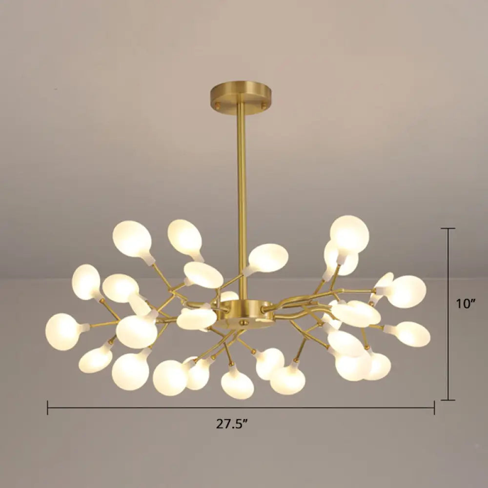 Postmodern Heracleum Chandelier Lamp: Blown Glass, 30 Bulbs, Living Room Pendant Light