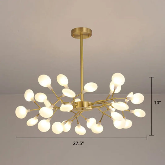 Postmodern Heracleum Chandelier Lamp: Blown Glass, 30 Bulbs, Living Room Pendant Light