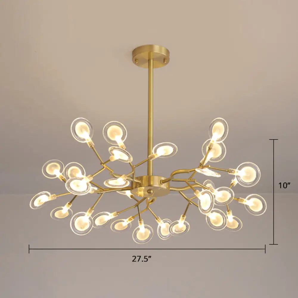 Postmodern Heracleum Chandelier Lamp: Blown Glass, 30 Bulbs, Living Room Pendant Light