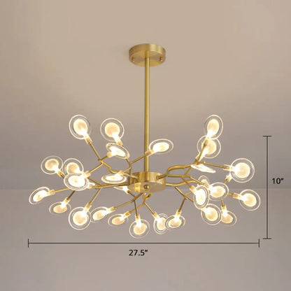 Postmodern Heracleum Chandelier Lamp: Blown Glass, 30 Bulbs, Living Room Pendant Light