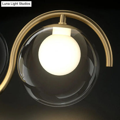 ديكوربايتس™ - وحدة إضاءة جزيرة بتصميم ما بعد الحداثة: مصباح معلق معدني متموج مع غطاء زجاجي