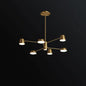 Postmodern LED Brass Chandelier - Conical Metal Pendant Light for Living Room Suspension