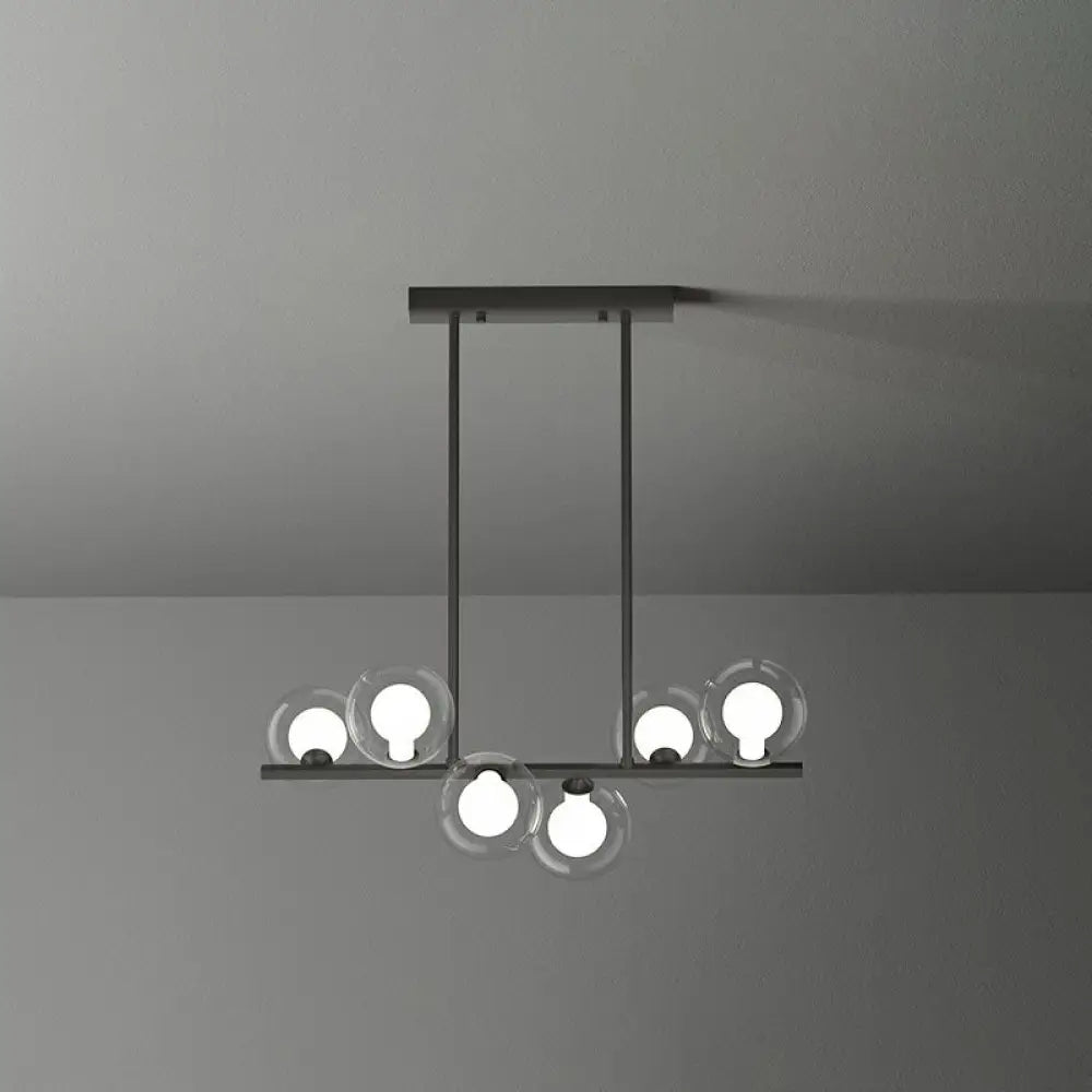 إضاءة جزيرة LED بتصميم حديث من DecorBites™ مع ظلال زجاجية شفافة وبيضاء