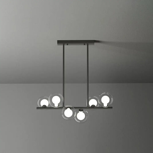 إضاءة جزيرة LED بتصميم حديث من DecorBites™ مع ظلال زجاجية شفافة وبيضاء