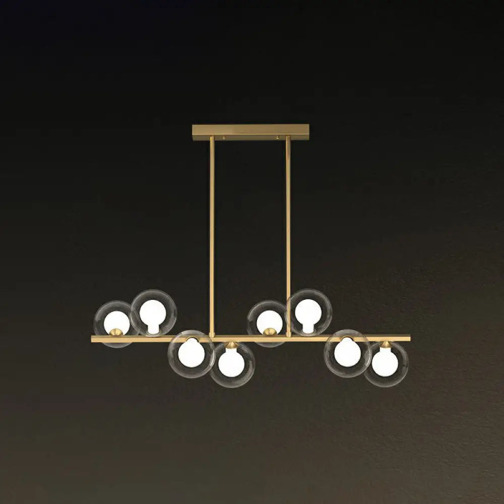 إضاءة جزيرة LED بتصميم حديث من DecorBites™ مع ظلال زجاجية شفافة وبيضاء