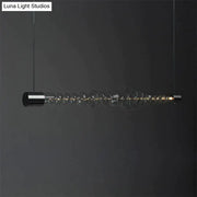 Postmodern lights luxury led spiral glass chandelier with clear glass spheres and black metal ends for luxury restaurant use