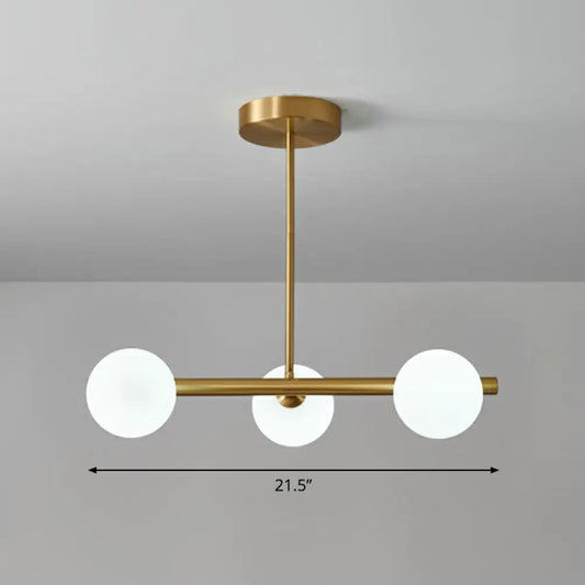 DecorBites™ Postmodern Linear Island Lamp - Glass Pendant Light in Brass for Dining Room