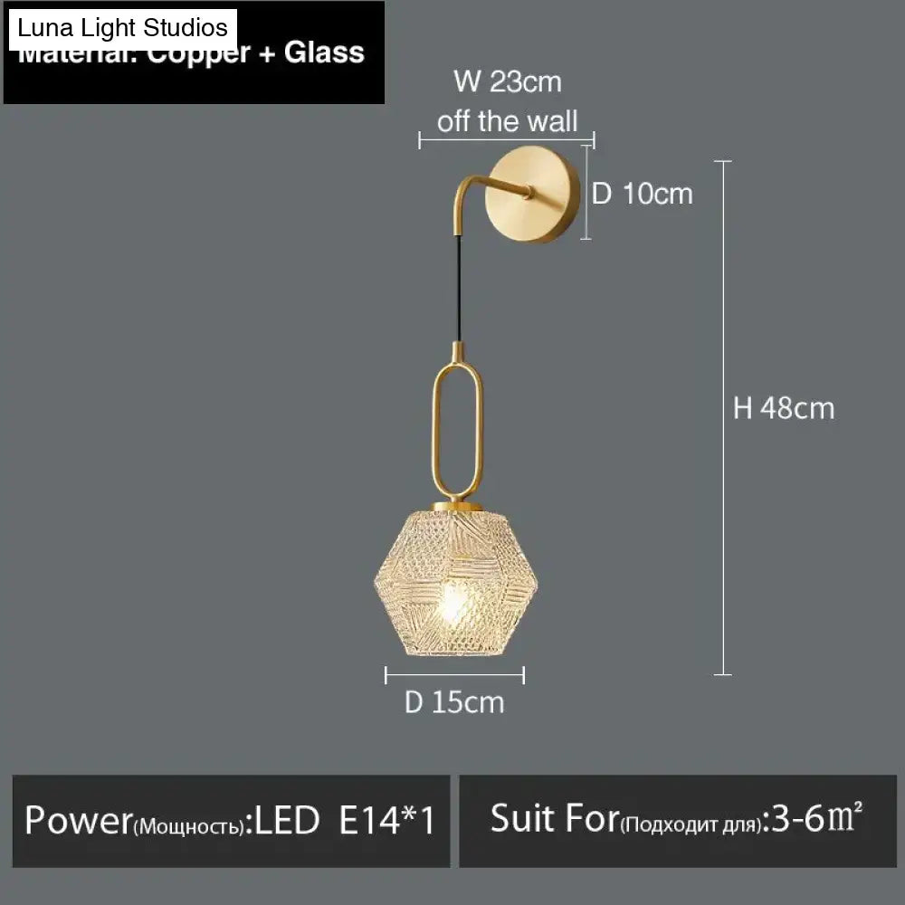 A postmodern luxury led hexagonal pendant light with woven glass shade and brass frame for contemporary interiors