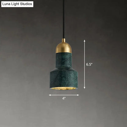 Postmodern Marble Pendant Lamp with Down Lighting - Single-Bulb Ceiling Hang Fixture for Table