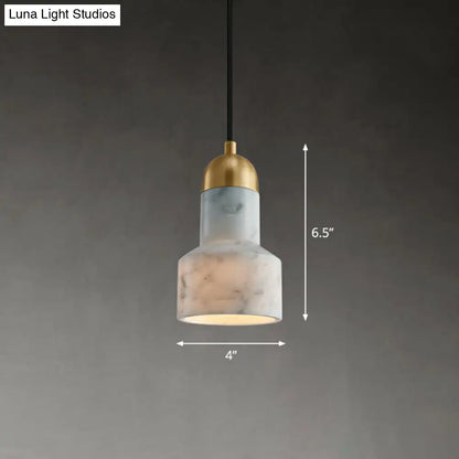 Postmodern Marble Pendant Lamp with Down Lighting - Single-Bulb Ceiling Hang Fixture for Table