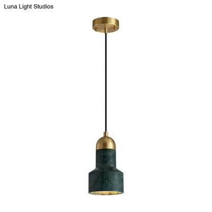 Postmodern Marble Pendant Lamp with Down Lighting - Single-Bulb Ceiling Hang Fixture for Table