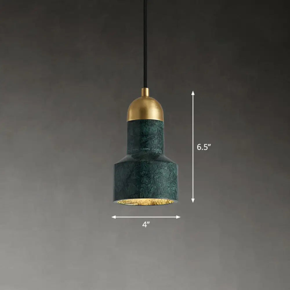 Postmodern Marble Pendant Lamp with Down Lighting - Single-Bulb Ceiling Hang Fixture for Table