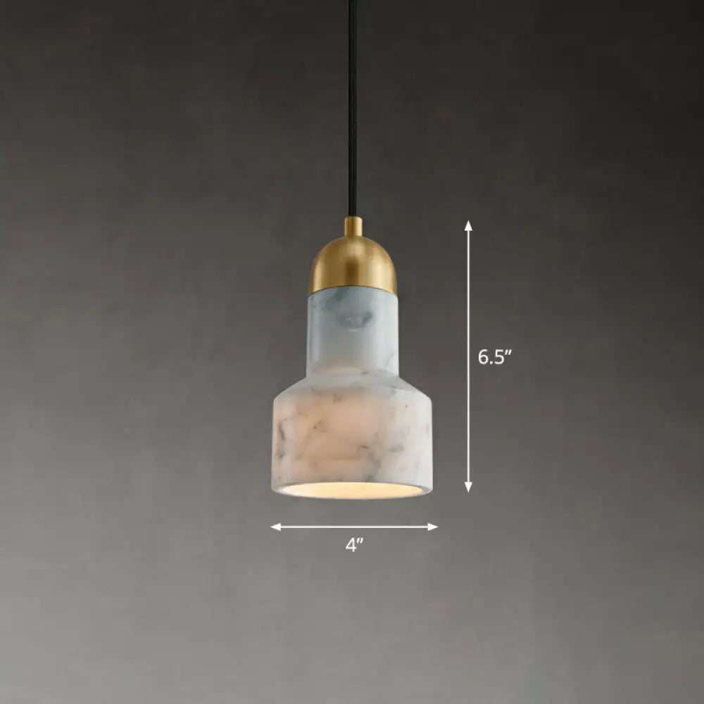 Postmodern Marble Pendant Lamp with Down Lighting - Single-Bulb Ceiling Hang Fixture for Table