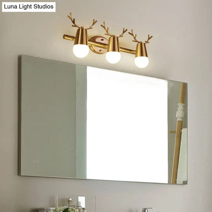 DecorBites™ DecorBites™ Postmodern Metal Brass Sconce Light with Exposed Bulb Design - Antler Vanity Wall Fixture