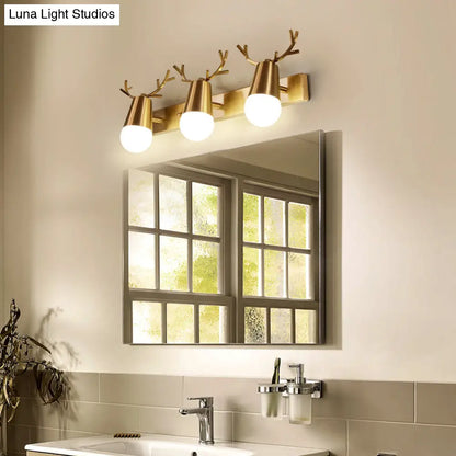 DecorBites™ DecorBites™ Postmodern Metal Brass Sconce Light with Exposed Bulb Design - Antler Vanity Wall Fixture