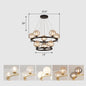 Postmodern Metal Chandelier with Ball Glass Shade