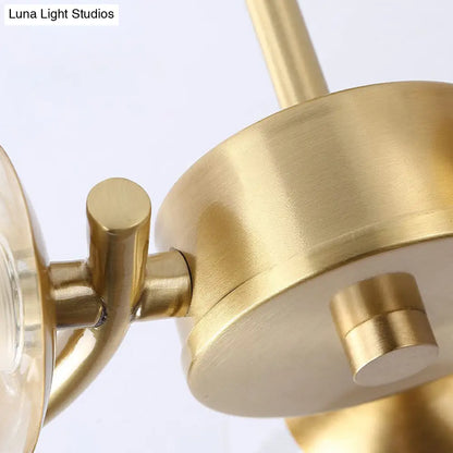 DecorBites™ DecorBites™ Postmodern Metallic Ceiling Lamp with Antiqued Gold Swirls, Clear & White Glass Shade