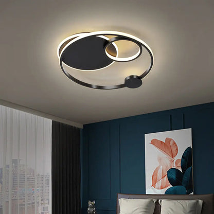 DecorBites™ DecorBites™ Postmodern Multi-Ring Metal LED Flush Mount Ceiling Lamp for Bedroom