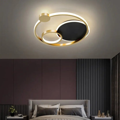DecorBites™ DecorBites™ Postmodern Multi-Ring Metal LED Flush Mount Ceiling Lamp for Bedroom