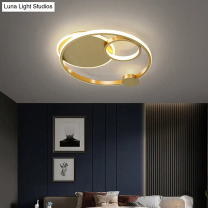 DecorBites™ DecorBites™ Postmodern Multi-Ring Metal LED Flush Mount Ceiling Lamp for Bedroom